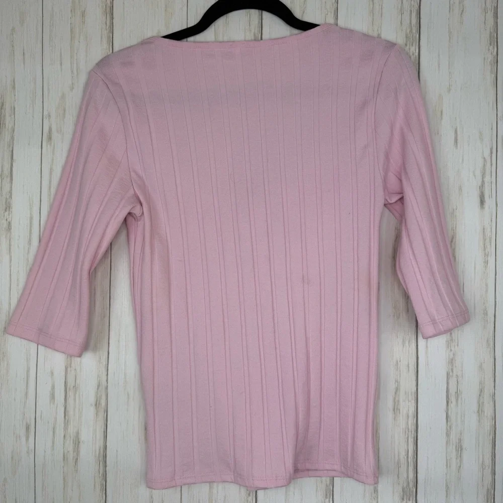 Free People Light Pink Ribbed Knit Top